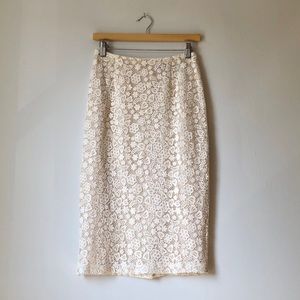 RED Valentino cotton macrame lace skirt